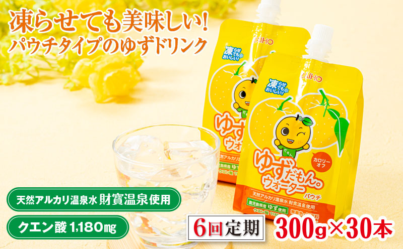 E5-2256／【6回定期】 ゆずドリンク 300g×30本 パウチ ゆずだもん。ウォーター
