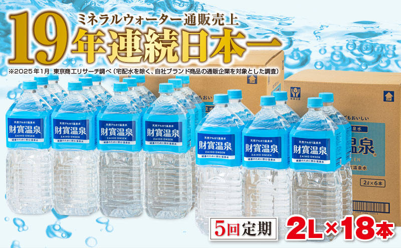 F6-2241／【5回定期】温泉水2L×18本