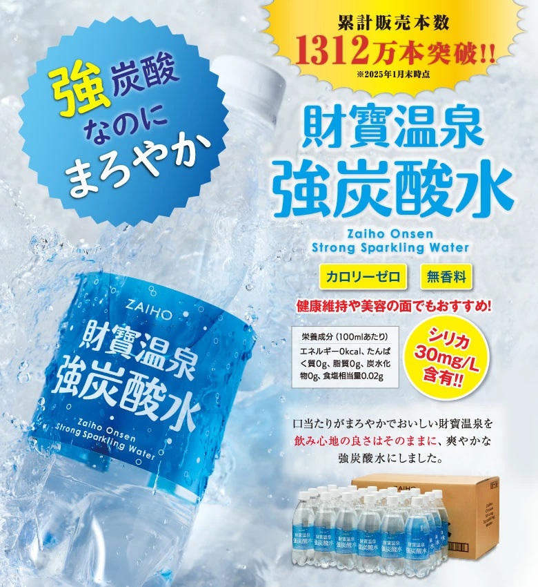W-22197／財寶温泉　強炭酸水 500ml×24本