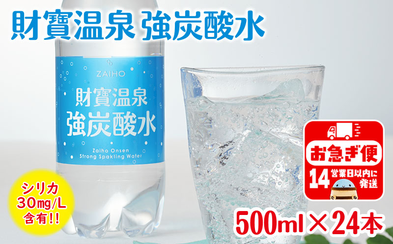 W-22197／財寶温泉強炭酸水 500ml×24本 財宝