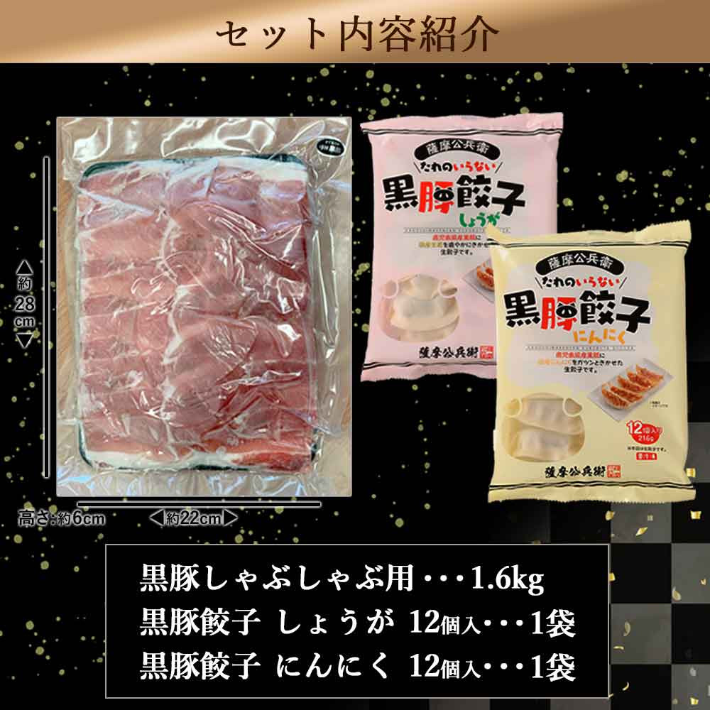 AS-859 鹿児島県産黒豚 餃子鍋にピッタリなセット  合計約2kg