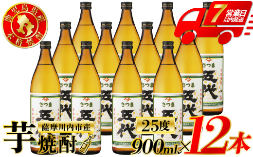 五代 芋焼酎 25度 900ml×12本 山元酒造 芋焼酎 芋 焼酎 おすすめ 人気 焼酎 ロック 水割り お湯割り 焼酎ハイボール お酒 ESR-109