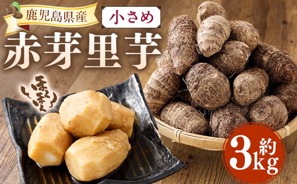 小さめ 赤芽里芋 約3kg 鹿児島県産 ねっとり濃厚 上品な旨味 【2027年1月中旬～3月中旬発送予定】 さといも 赤芽 里芋 ZS-6144