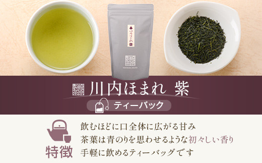 BS-333 崎原製茶 4種ティーバックセット 煎茶（川内ほまれ紫）・紅茶・烏龍茶赤・プーアル茶 計48パック