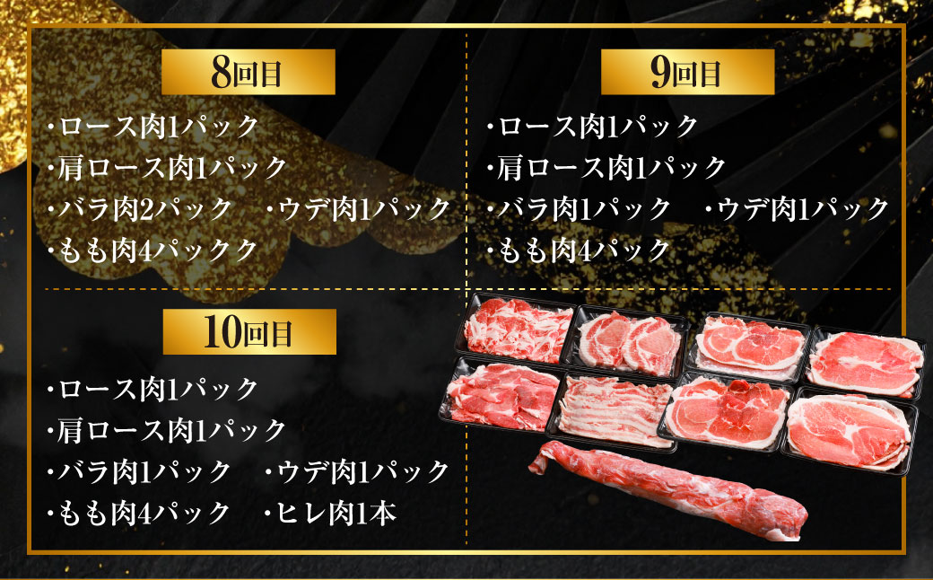 【10回定期便】かごしま黒豚1頭まるごと 約45kg 生産者直送 鹿児島 黒豚 まるごと １頭 定期便 豚肉 薩摩八重ファーム 工房みかく亭 MSR-601 