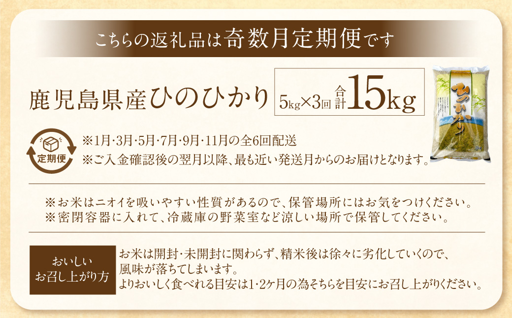 CS-224 【奇数月3回定期便】【KODAMAFARMS】ひのひかり5kg（計15kg） 米 新米 精米 白米 お米