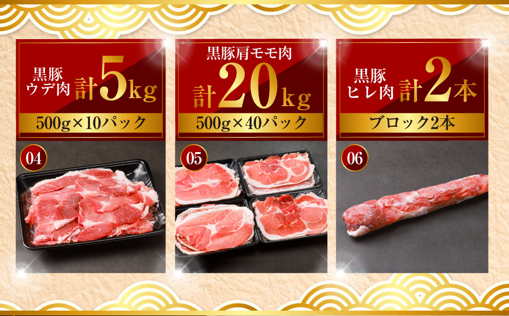 【10回定期便】かごしま黒豚1頭まるごと 約45kg 生産者直送 鹿児島 黒豚 まるごと １頭 定期便 豚肉 薩摩八重ファーム 工房みかく亭 MSR-601 