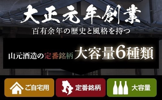 ES-208　山元酒造 芋焼酎豪快飲み比べ 1升6本セット 各1800ml 25度