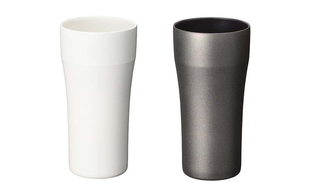 【京セラ】真空断熱タンブラー 420ml ＜ホワイト・ブラック＞ ペアセット （各1個） CERAMUG タンブラー 真空容器 保冷 保温 真空断熱 セラミック トラベルカップ KYOCERA BSR-625-3