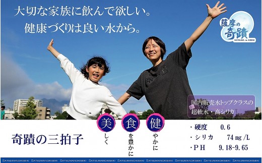 JS-401 天然アルカリ温泉水【6ｶ月定期便】薩摩の奇蹟20L×3箱