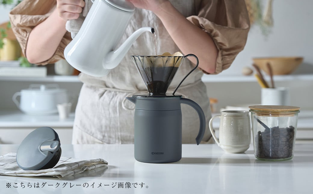 【京セラ】真空断熱サーバー 600ml ＜サンドベージュ＞ CERAMUG セラマグ 断熱サーバー サーバー コーヒーサーバー 魔法瓶構造 保温 保冷 KYOCERA ASR-563-2