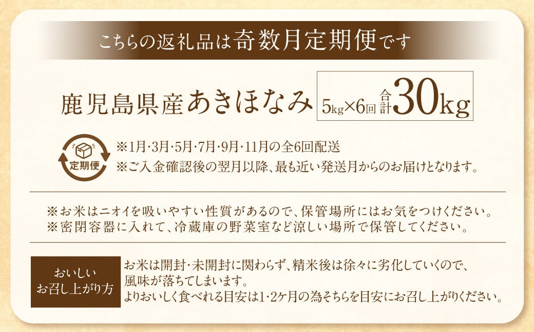 【奇数月6回定期便】【新米先行予約】【KODAMAFARMS】あきほなみ 5kg（計30kg） KODA米  精米 米 お米 定期 奇数月 【2026年1月以降 奇数月に順次発送】GS-613