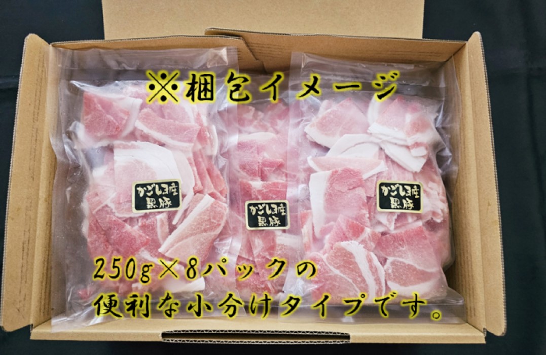 ASR-2165 鹿児島県産黒豚切り落とし2kg（250ｇ×8パック)