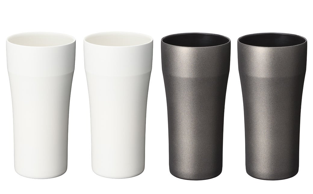 【京セラ】真空断熱タンブラー 420ml ＜ホワイト2個・ブラック2個＞ （計4個） CERAMUG タンブラー 真空容器 保冷 保温 真空断熱 セラミック トラベルカップ KYOCERA ESR-012