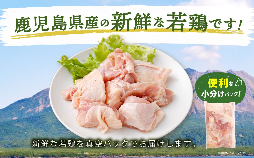鹿児島県産 若鶏 もも切身 約1.2kg セット もも肉 モモ肉 カット 小分け 鶏肉 冷凍 ZS-783
