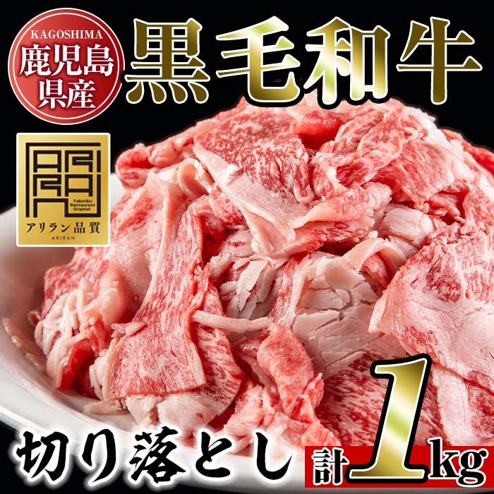 No.706 鹿児島県産黒毛和牛切り落とし(計1kg・250g×4P)【アリラン飯店】