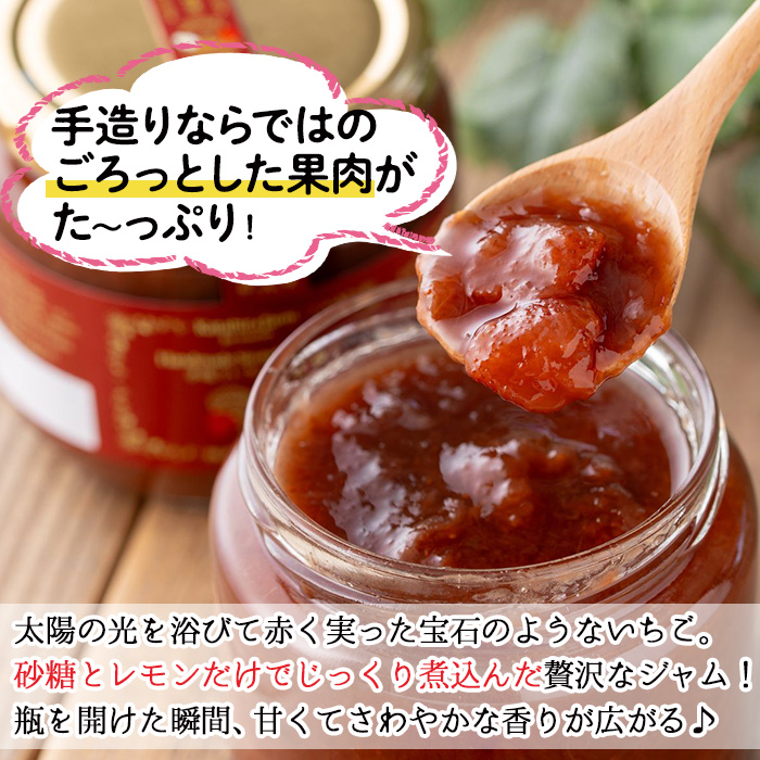 No.1022 手造りイチゴジャム(約500g×3本) 国産 鹿児島県産 いちご 苺 ジャム フルーツ 果物 手作り 調味料 小分け 贈答 プレゼント 着色料無添加 保存料無添加【片平観光農園】