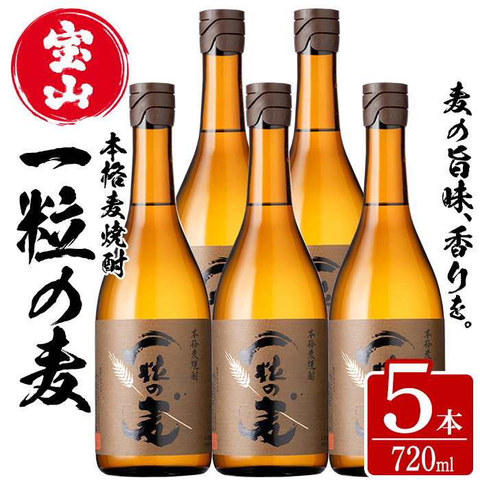 No.912 一粒の麦(720ml×5本) 焼酎 麦焼酎 酒 アルコール 麦 家飲み 宅飲み 大麦 大麦麹 セット 常温 常温保存【西酒造】
