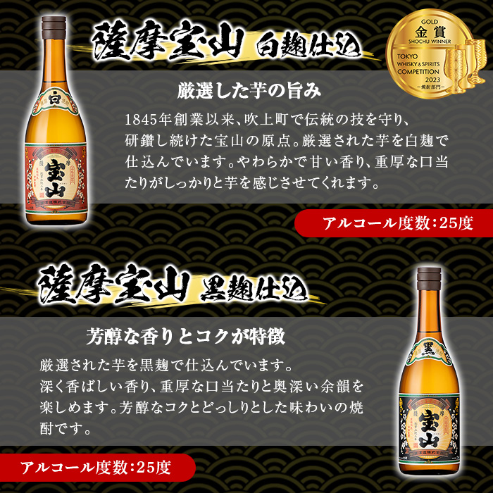 まささん専用　　宝山 焼酎 1800ml ４本セット No.998 薩摩宝山4点セット(白・黒・紅・長期熟成4銘柄・各720ml×1本