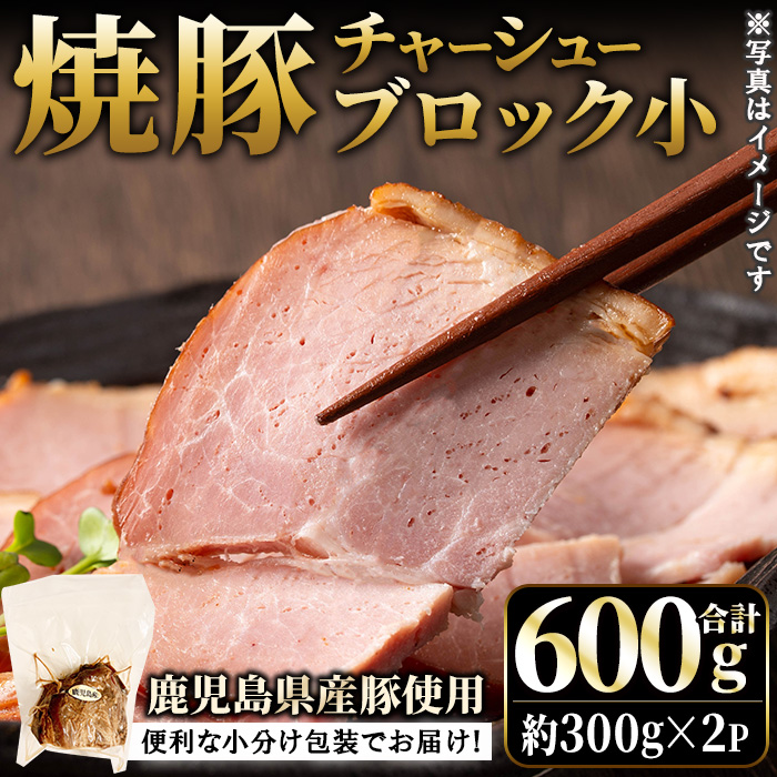 No.1205-A 鹿児島県産の焼豚小ブロック計600g(約300g×2P)【薩摩ファームブロスト】
