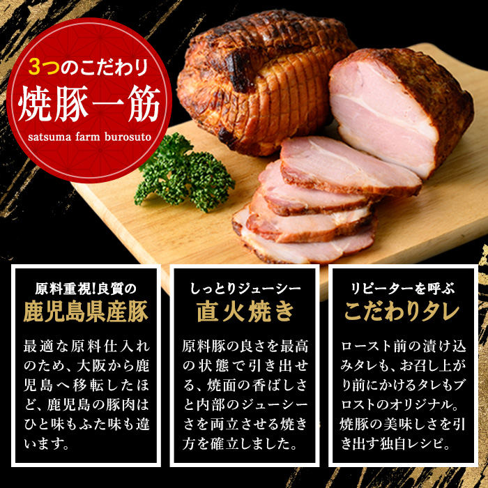 No.1204-A 鹿児島県産焼豚スライス(100g×6P)【薩摩ファームブロスト】