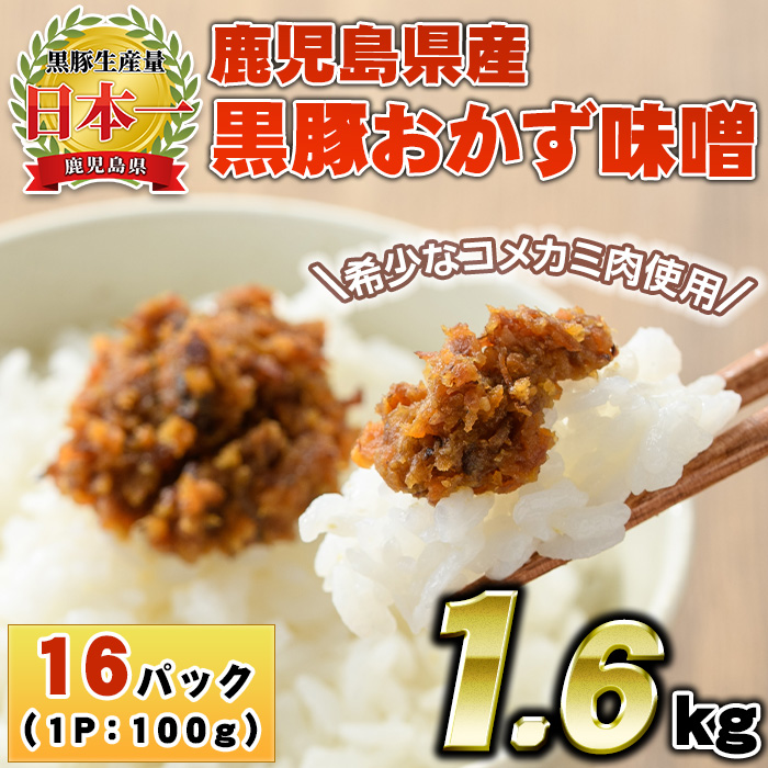 No.1147 鹿児島県産！黒豚おかず味噌(計1.6kg・100g×16パック)【コワダヤ】