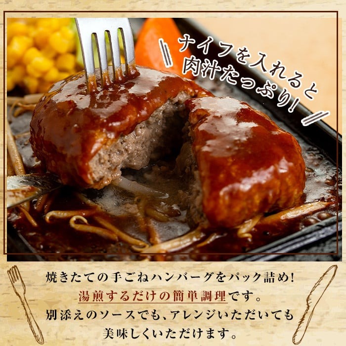 No.877 ハンバーグ専門店のふんわりジューシーハンバーグ(計1.4kg・約140g×10個・ソース2種付) 鹿児島県産 牛肉 お肉 ハンバーグ デミグラス 和風 おかず【レストラン　プチ・ポア】