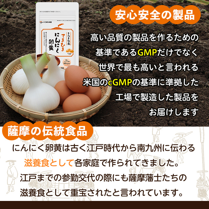 No.764 てまひま にんにく卵黄(62粒入×7袋・計434粒) 鹿児島 日置市 ニンニク 健康食品 栄養 元気 有精卵【てまひま堂】