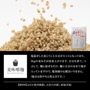 No.006 麦みそこうじ5kgセット(麦みそ1kg付き) 国産 九州 味噌 麦みそ 保存料・酒精等無添加 調味料 麹 こうじ 味噌汁 みそ汁 調味料【はつゆき屋】