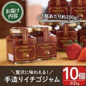 No.008 手造りイチゴジャム(約200g×10本) 【片平観光農園】