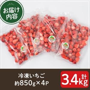 No.229 ＜先行予約受付中！＞冷凍いちご(計約3.4kg・約850g×4P) 国産 九州産 苺 イチゴ 冷凍 果物 フルーツ 減農薬 アイス【片平観光農園】