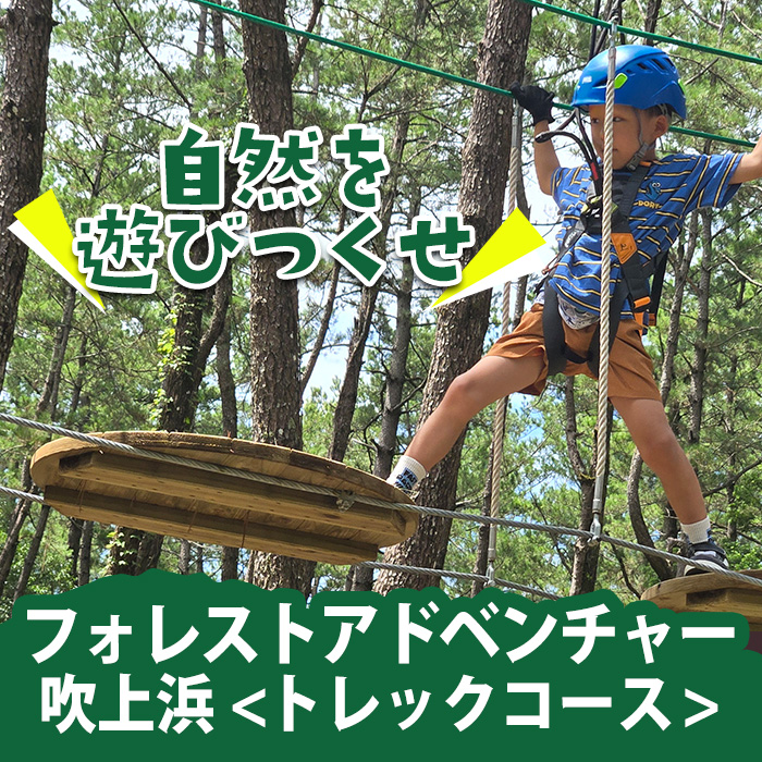 No.1323-A フォレストアドベンチャー・吹上浜＜トレックコース＞体験チケット(4名・60分) 体験 体験チケット チケット フォレストアドベンチャー アクティビティ 非日常 冒険 スポーツ 自然体験 【株式会社MORETZ】