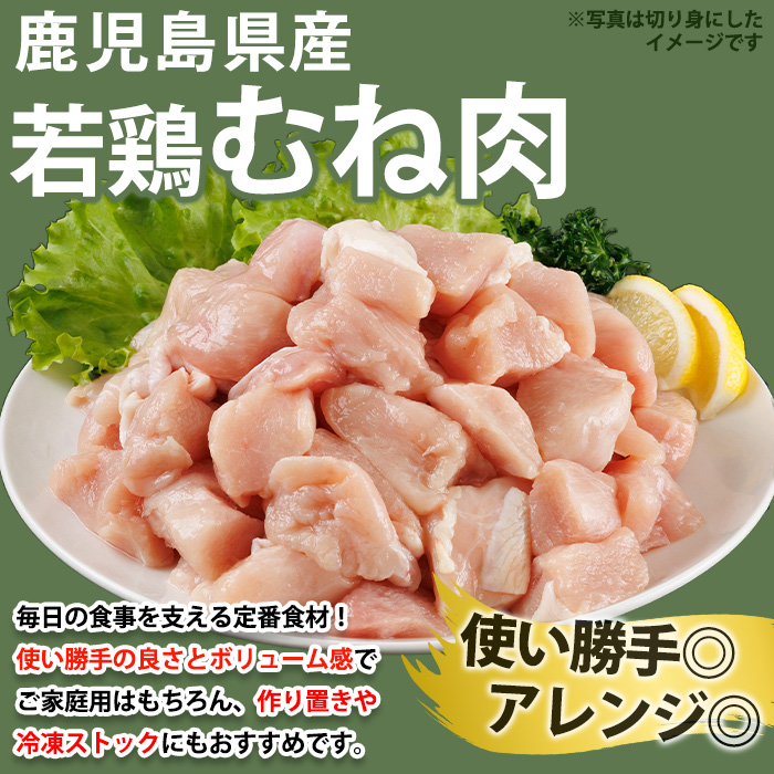 No.1358-C 鹿児島県産若鶏むね肉(計約6kg・500g×12P) 国産 九州産 鹿児島県産 鶏肉 若鶏 むね肉 小分け 肉 冷凍 おかず お弁当 おつまみ 唐揚げ サラダチキン 【南九フーズ】