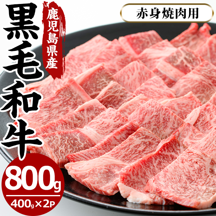 No.608 鹿児島県産黒毛和牛赤身焼肉用(計800g・400g×2P※モモもしくはカタ焼肉用) 【さつま屋産業】