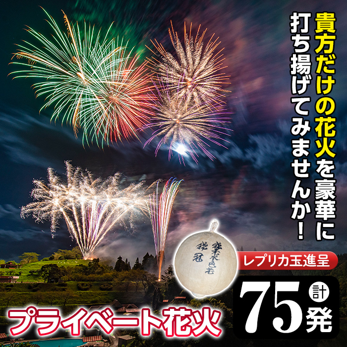 No.668 《数量限定》プライベート花火(計75発・レプリカ玉進呈)打揚場所・日時は応相談！【太洋花火】