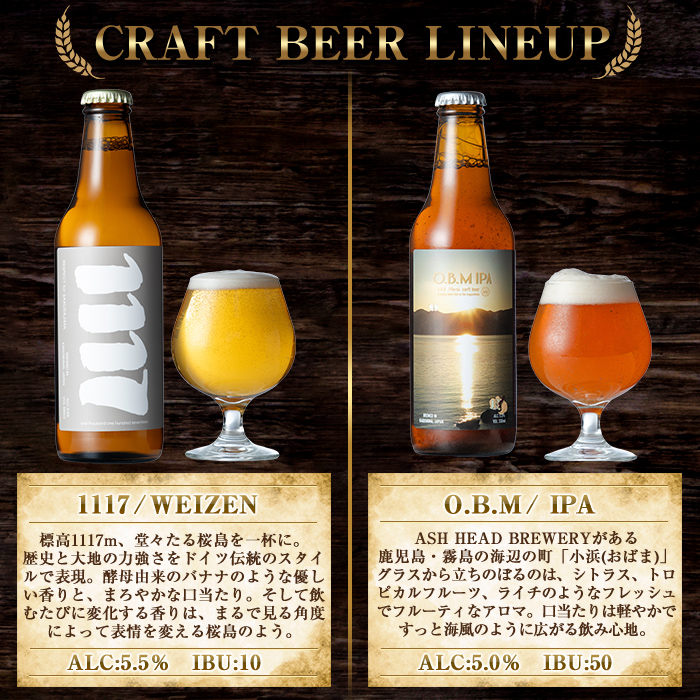 K-673 ASH HEAD BREWERY 4種飲み比べセット～霧島連山の恵みが育むクラフトビール～(計6本・各330ml)【ASH HEAD BREWERY】 霧島市 ビール クラフトビール ご当地ビール 地ビール お酒 飲み比べ 家飲み おうち飲み