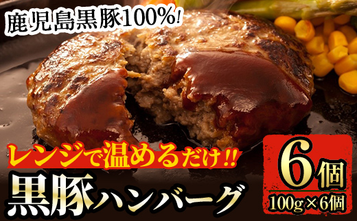 鹿児島黒豚ハンバーグ(100g×6個)【九面屋】