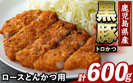 K-373-A かごしま味わい黒豚 とんかつ用ロース肉・トロかつ(計600g)【KNOT】霧島市 ロース トンカツ 豚カツ トンテキ 豚肉 国産 鹿児島県産 肉 精肉 小分け