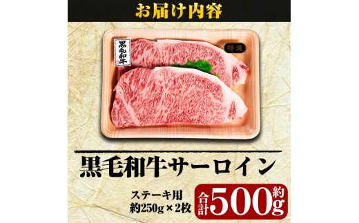 C-030 鹿児島県産黒毛和牛＜A5等級＞黒毛和牛サーロインステーキ約250ｇ×2枚【きりしま畜産】