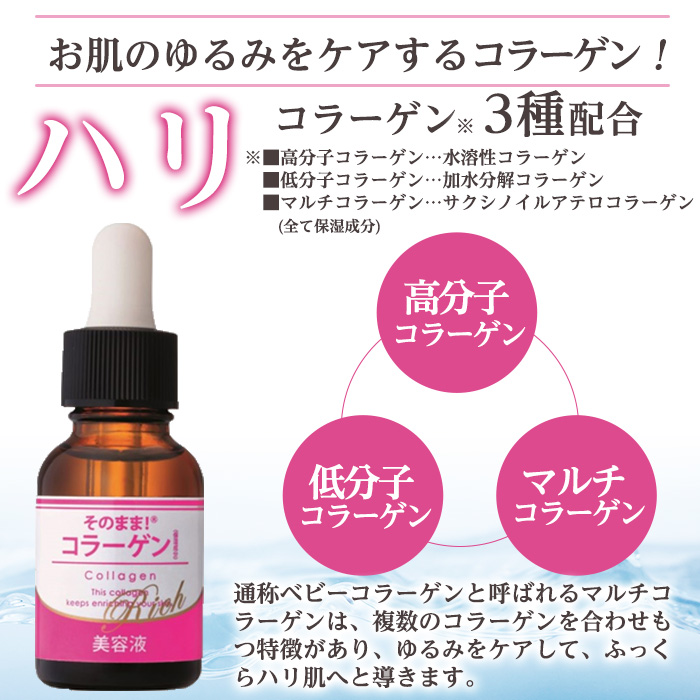 K-349-A そのまま！コラーゲンリッチ美容液 (20ml×1本)【ドウシシャ】 霧島市 美容液 スキンケア 高分子・低分子・ベビーコラーゲン 保湿 うるおい 無香料 無着色 日本製