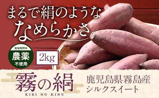 K-278-A 《期間限定！2025年12月中旬～2026年3月初旬迄に発送予定》鹿児島霧島のさつまいも「霧の絹」2kg【オーガランド】霧島市 さつまいも サツマイモ さつま芋 芋 シルクスイート 生芋