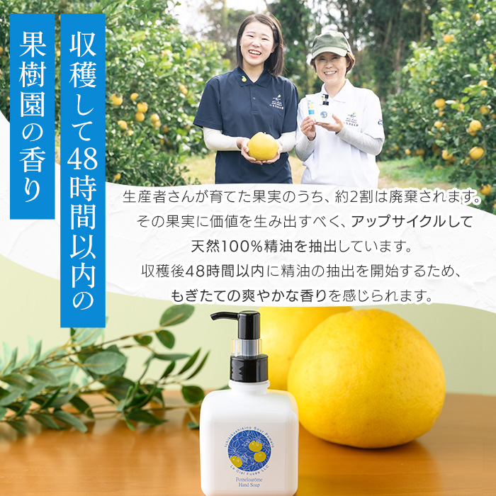 サワーポメロハンドソープ (200ml×6本) いちき串木野市 ルシエルフュゼ サワーポメロ 柑橘 大橘 みかん ハンドソープ 手洗い 液体せっけん 泡 衛生 洗浄 ハンドケア 肌 香り アロマ 精油 エッセンシャルオイル【LeCiel+b2-cafe】【E-169H】