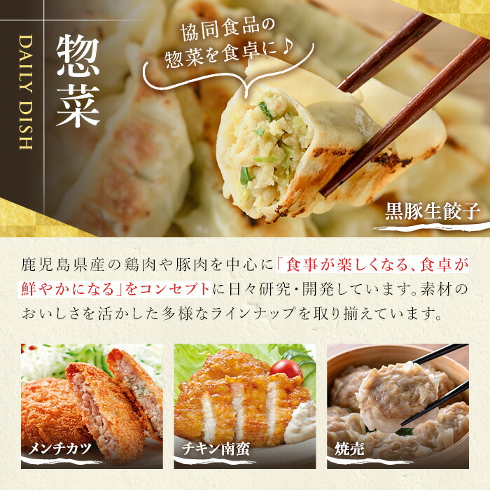 ＜総寄附件数11万件超！＞鹿児島黒豚の生餃子(12個×12P・計144個) 黒豚 国産 野菜 おかず おつまみ ぎょうざ ギョウザ 惣菜 冷凍 おかず 弁当 小分け 【鹿児島協同食品】【00-008-14】