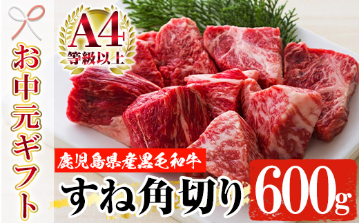 ＜2026年お中元ギフト＞鹿児島県産黒毛和牛スネ肉角切り(600g) 国産 鹿児島県産 牛肉 すね肉 スネ肉 角切り 煮込み カレー シチュー 冷凍 贈答品 ギフト【バクロ】【00-030-07-R8OC】