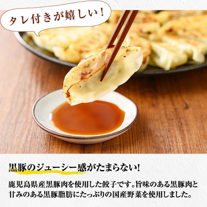 ＜総寄附件数11万件超！＞鹿児島黒豚の生餃子(12個×12P・計144個) 黒豚 国産 野菜 おかず おつまみ ぎょうざ ギョウザ 惣菜 冷凍 おかず 弁当 小分け 【鹿児島協同食品】【00-008-14】