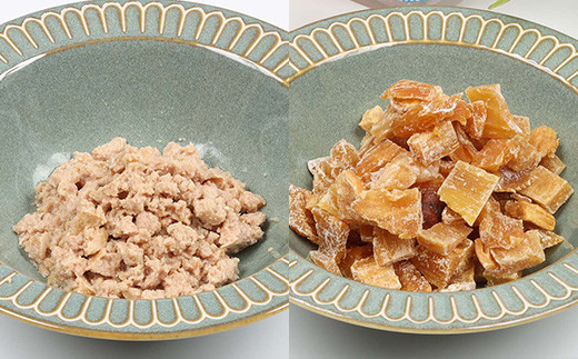 犬用ペットフードセット(2種・合計8袋)！天然まぐろ使用のドッグフードと鹿児島県産紅はるかの干し芋「おいもでおいで」加熱殺菌 えさ 餌 おやつ 動物用食品 天然 無添加 無着色 マグロ 鮪 いも さつまいも 常温 ギフト 贈答【エーエフ企画】【A-1492H】