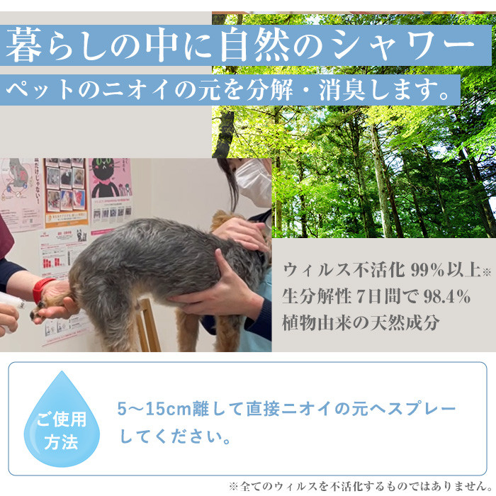 ナノコロナチュレSSSEN ペットスプレーセット(スプレーボトル：200ml×1本・詰替用パウチ：180ml×3個) ペットスプレー 洗浄 除菌 消臭 ペット用品 衛生用品 植物由来 温泉水 天然成分 犬 猫【Nexting】【A-1644H】