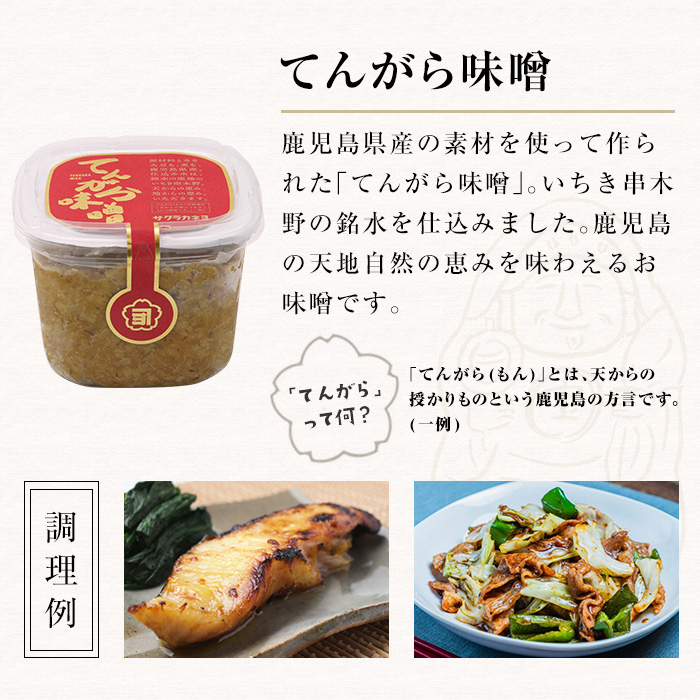 サクラカネヨ てんがら味噌セット (850g×4個・計3.4kg) 九州 鹿児島 味噌 みそ 麦味噌 麦みそ 調味料 味噌汁 豚汁【吉村醸造】【A-1929H】
