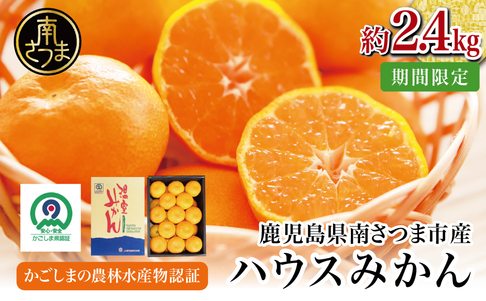 【先行受付】★7月～8月発送★ 鹿児島県産 ハウスみかん 約2.4kg（化粧箱入り） 果物 フルーツ 柑橘 旬 みかん ハウスミカン JAさつま日置 南さつま市