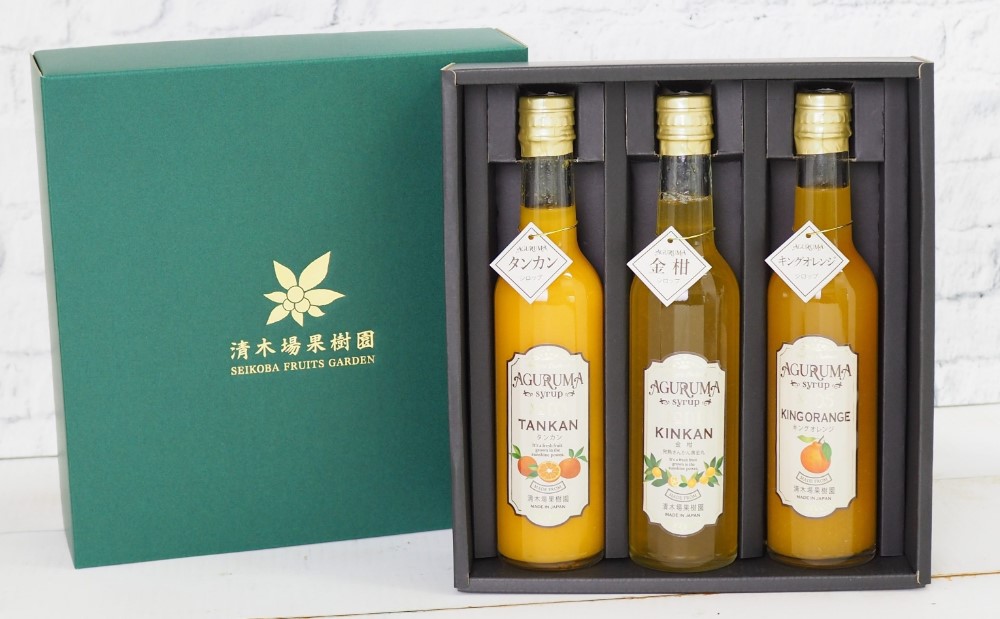 柑橘シロップ３本セット（金柑・たんかん・キングオレンジ） 南さつま市